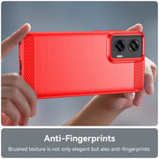 For Motorola Moto G Stylus 5G 2024 Brushed Texture Carbon Fiber TPU Phone Case(Red)