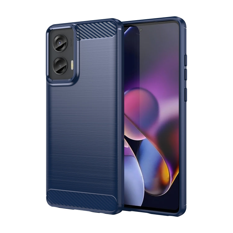 For Motorola Moto G Stylus 5G 2024 Brushed Texture Carbon Fiber TPU Phone Case(Blue) - Motorola Cases by PMC TechLife | Online Shopping South Africa | PMC TechLife | Buy Now Pay Later Mobicred
