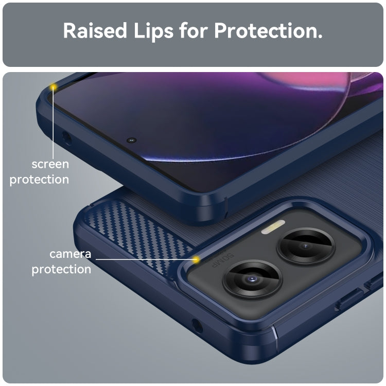 For Motorola Moto G Stylus 5G 2024 Brushed Texture Carbon Fiber TPU Phone Case(Blue) - Motorola Cases by PMC TechLife | Online Shopping South Africa | PMC TechLife | Buy Now Pay Later Mobicred