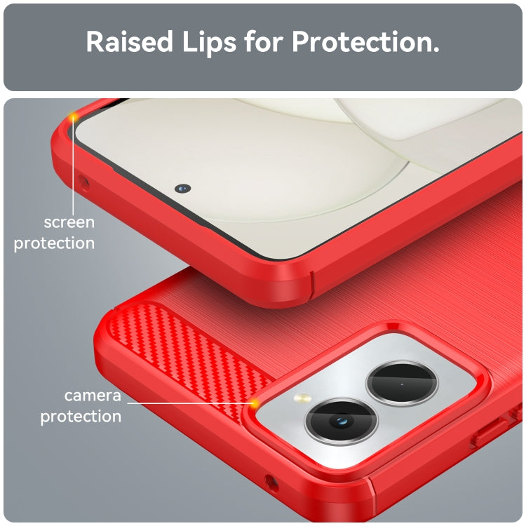 For Motorola Moto G Power 2024 Brushed Texture Carbon Fiber TPU Phone Case(Red) - free shipping - PMC TechLife - Order now!