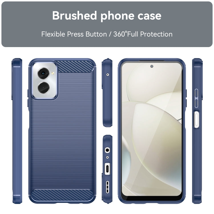 For Motorola Moto G Power 2024 Brushed Texture Carbon Fiber TPU Phone Case(Blue) - Motorola Cases by PMC TechLife | Online Shopping South Africa | PMC TechLife | Buy Now Pay Later Mobicred