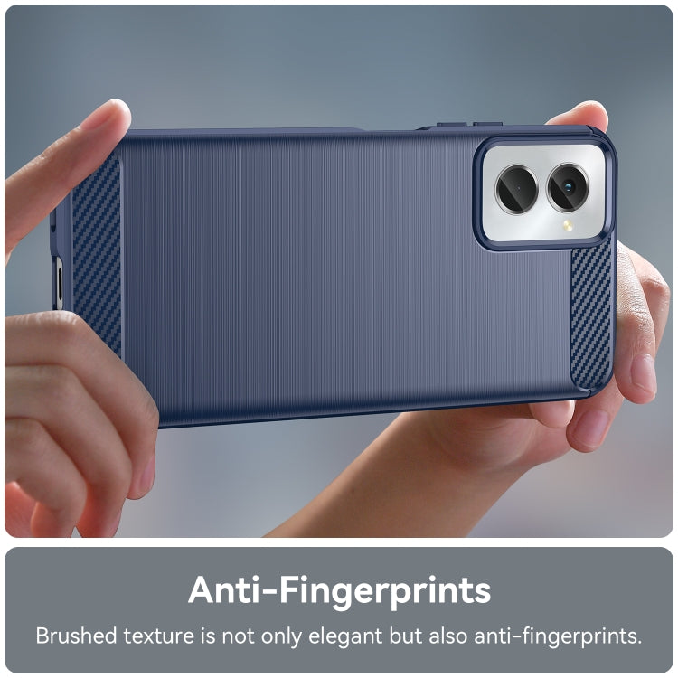 For Motorola Moto G Power 2024 Brushed Texture Carbon Fiber TPU Phone Case(Blue) - Motorola Cases by PMC TechLife | Online Shopping South Africa | PMC TechLife | Buy Now Pay Later Mobicred