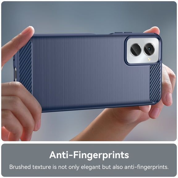 For Motorola Moto G Power 2024 Brushed Texture Carbon Fiber TPU Phone Case(Blue)