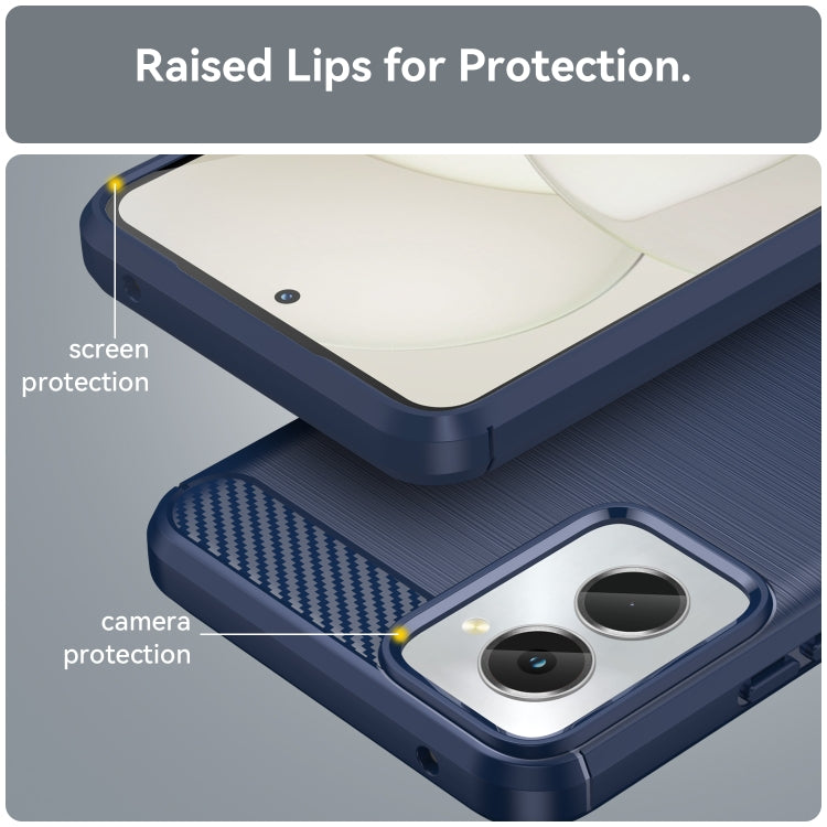 For Motorola Moto G Power 2024 Brushed Texture Carbon Fiber TPU Phone Case(Blue) - Motorola Cases by PMC TechLife | Online Shopping South Africa | PMC TechLife | Buy Now Pay Later Mobicred