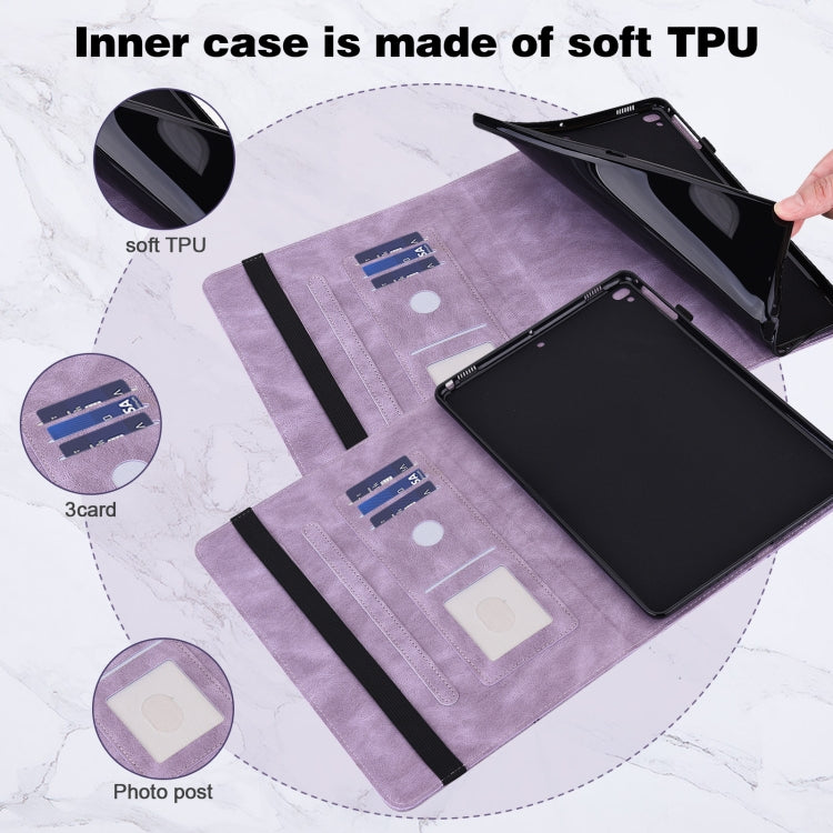 For Samsung Galaxy Tab S9 Embossed Butterfly Pattern Leather Tablet Case(Purple)