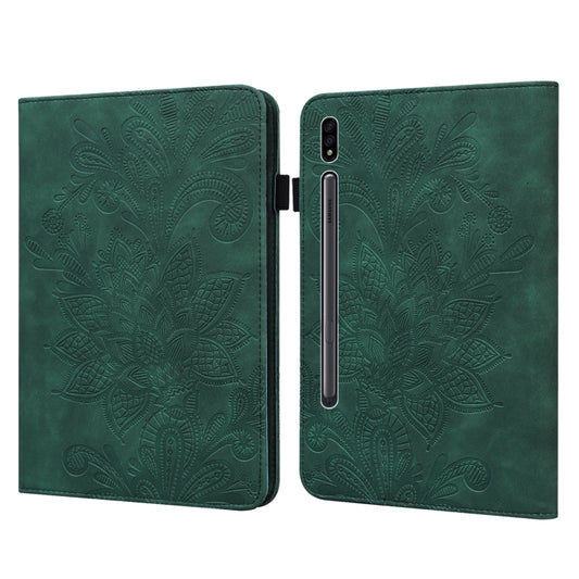 For Samsung Galaxy Tab S9 Lace Flower Embossing Pattern Leather Tablet Case(Green) - free shipping - PMC Jewellery - Order now!