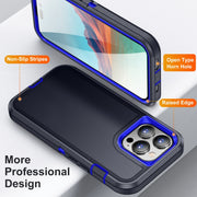 For iPhone 15 Pro Max Life Water-resistant Rugged Phone Case(Dark Blue + Royal Blue)