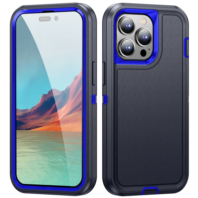 For iPhone 15 Pro Max Life Water-resistant Rugged Phone Case(Dark Blue + Royal Blue)