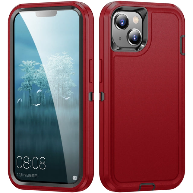 For iPhone 15 Life Water-resistant Rugged Phone Case(Red + Black)