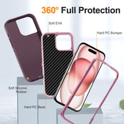 For iPhone 16 Pro Max Life Water-resistant Rugged Phone Case(Purple + Pink)