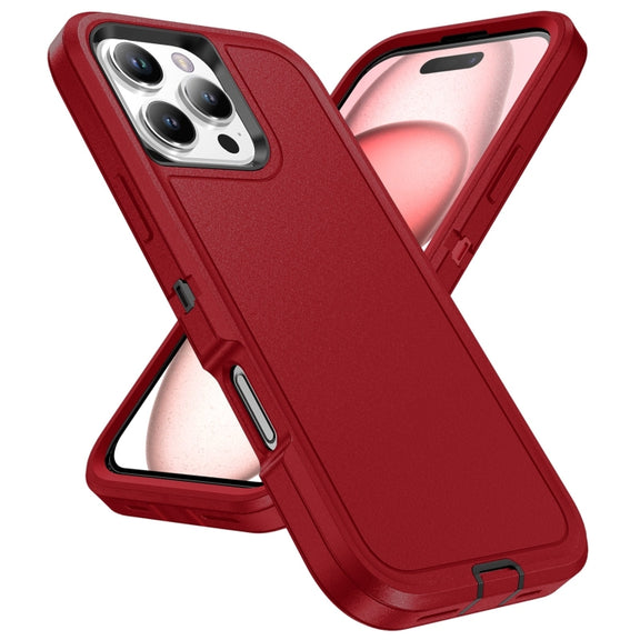 For iPhone 16 Pro Life Water-resistant Rugged Phone Case(Red + Black)