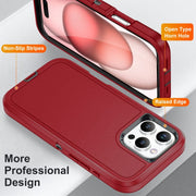 For iPhone 16 Pro Life Water-resistant Rugged Phone Case(Red + Black)