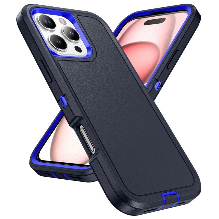 For iPhone 16 Pro Life Water-resistant Rugged Phone Case(Dark Blue + Royal Blue)