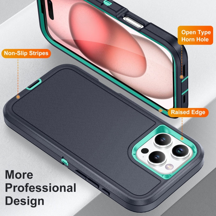 For iPhone 16 Pro Life Water-resistant Rugged Phone Case(Dark Blue + Light Blue)