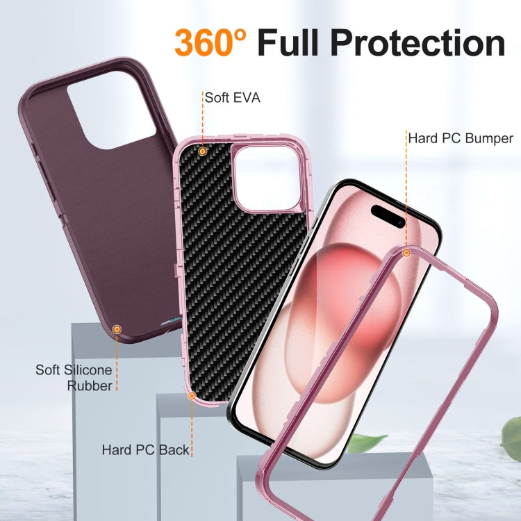 For iPhone 16 Pro Life Water-resistant Rugged Phone Case(Purple + Pink)