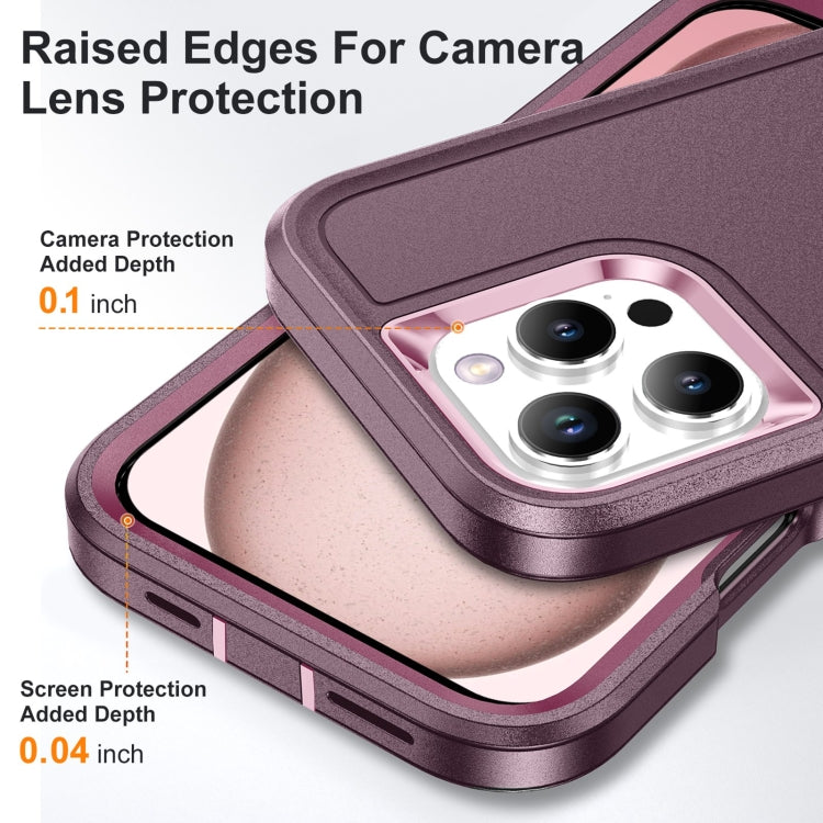 For iPhone 16 Pro Life Water-resistant Rugged Phone Case(Purple + Pink)