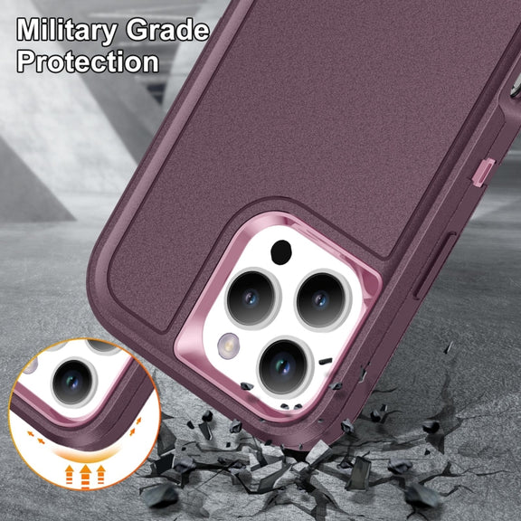 For iPhone 16 Pro Life Water-resistant Rugged Phone Case(Purple + Pink)
