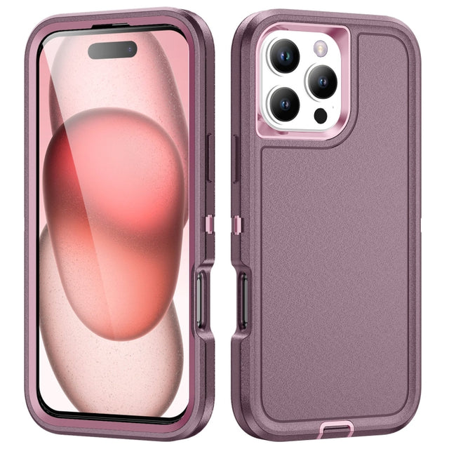 For iPhone 16 Pro Life Water-resistant Rugged Phone Case(Purple + Pink)