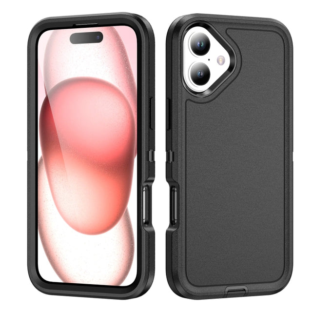 For iPhone 16 Plus Life Water-resistant Rugged Phone Case(Black)