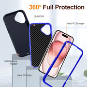 For iPhone 16 Plus Life Water-resistant Rugged Phone Case(Dark Blue + Royal Blue)