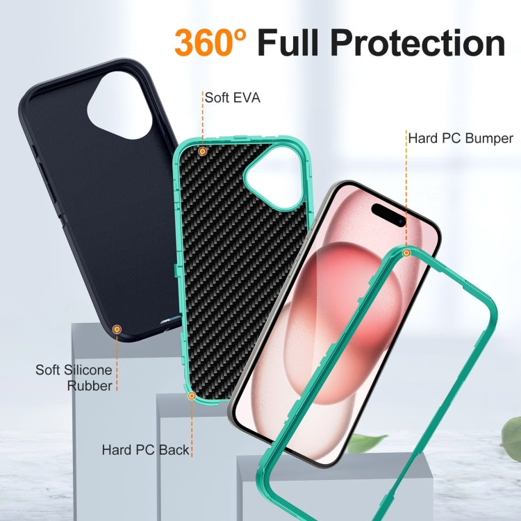 For iPhone 16 Plus Life Water-resistant Rugged Phone Case(Dark Blue + Light Blue)