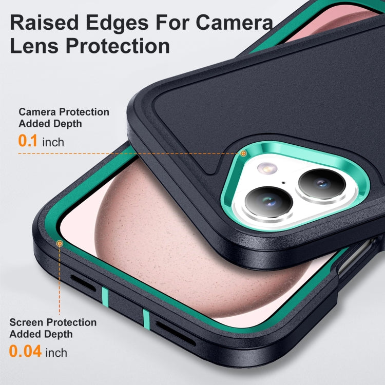 For iPhone 16 Plus Life Water-resistant Rugged Phone Case(Dark Blue + Light Blue)