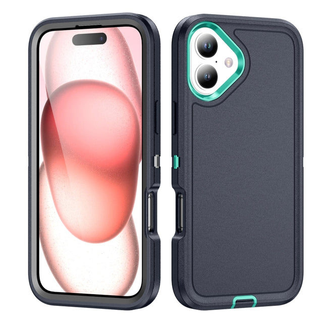 For iPhone 16 Plus Life Water-resistant Rugged Phone Case(Dark Blue + Light Blue)