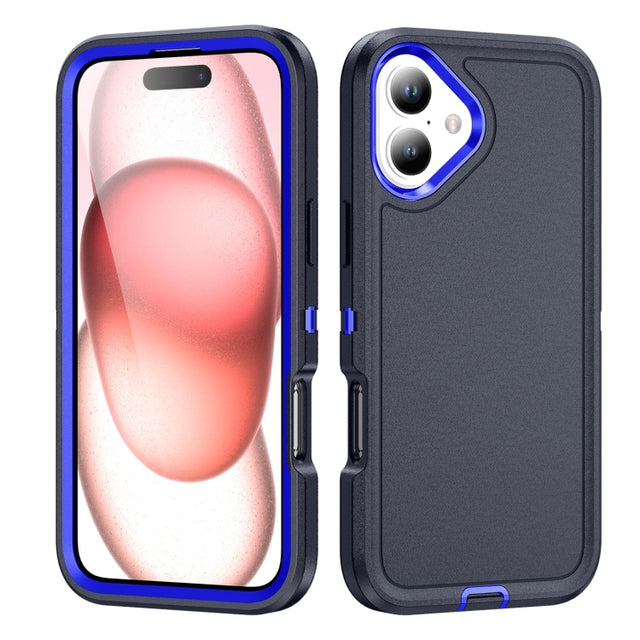 For iPhone 16 Life Water-resistant Rugged Phone Case(Dark Blue + Royal Blue)