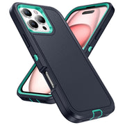 For iPhone 16 Life Water-resistant Rugged Phone Case(Dark Blue + Light Blue)