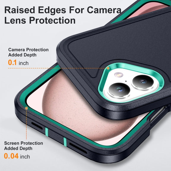 For iPhone 16 Life Water-resistant Rugged Phone Case(Dark Blue + Light Blue)