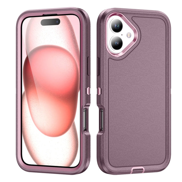 For iPhone 16 Life Water-resistant Rugged Phone Case(Purple + Pink)