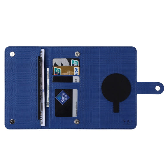 For iPhone 13 ViLi GHB Series MagSafe Magnetic Zipper Leather Phone Case(Blue)