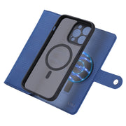 For iPhone 13 Pro ViLi GHB Series MagSafe Magnetic Zipper Leather Phone Case(Blue)