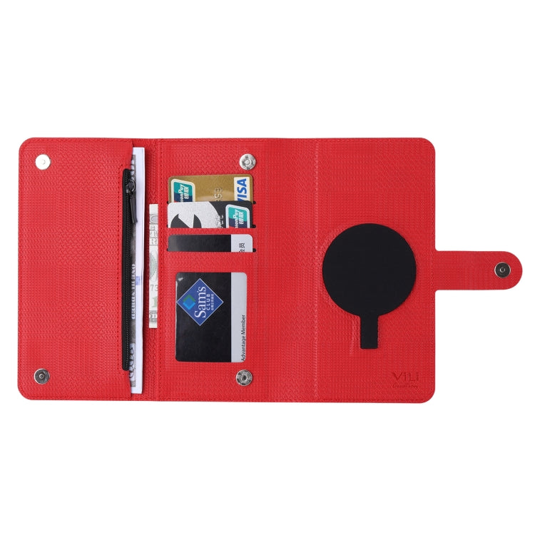 For iPhone 14 Plus ViLi GHB Series MagSafe Magnetic Zipper Leather Phone Case(Red) - free shipping - PMC Jewellery - Order now!