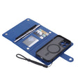 For iPhone 14 Plus ViLi GHB Series MagSafe Magnetic Zipper Leather Phone Case(Blue) - iPhone 14 Plus Cases by ViLi | Online Shopping South Africa | PMC TechLife | Buy Now Pay Later Mobicred