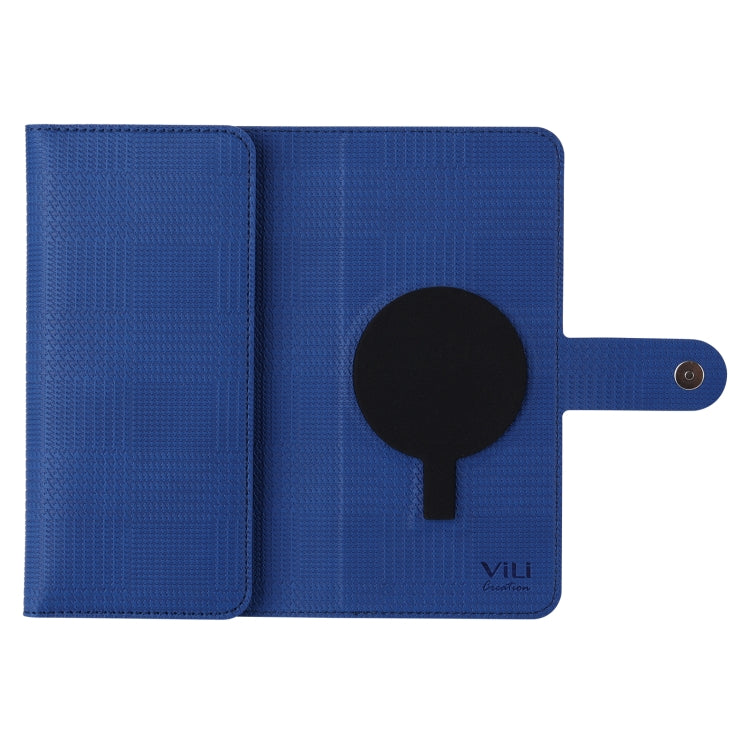 For iPhone 15 Pro Max ViLi GHB Series MagSafe Magnetic Zipper Leather Phone Case(Blue)