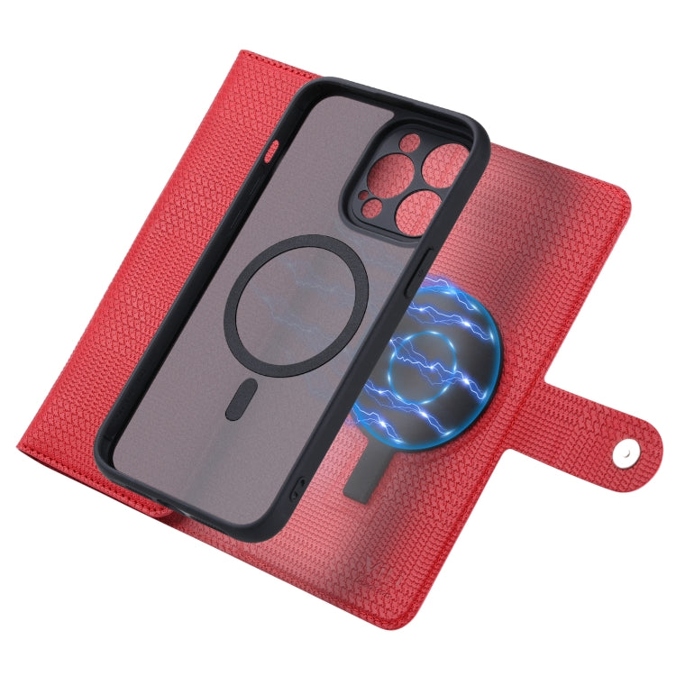 For iPhone 15 Plus ViLi GHB Series MagSafe Magnetic Zipper Leather Phone Case(Red)