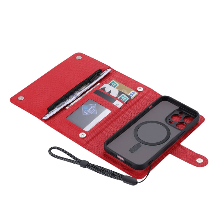 For iPhone 15 ViLi GHB Series MagSafe Magnetic Zipper Leather Phone Case(Red) - free shipping - PMC Jewellery - Order now!