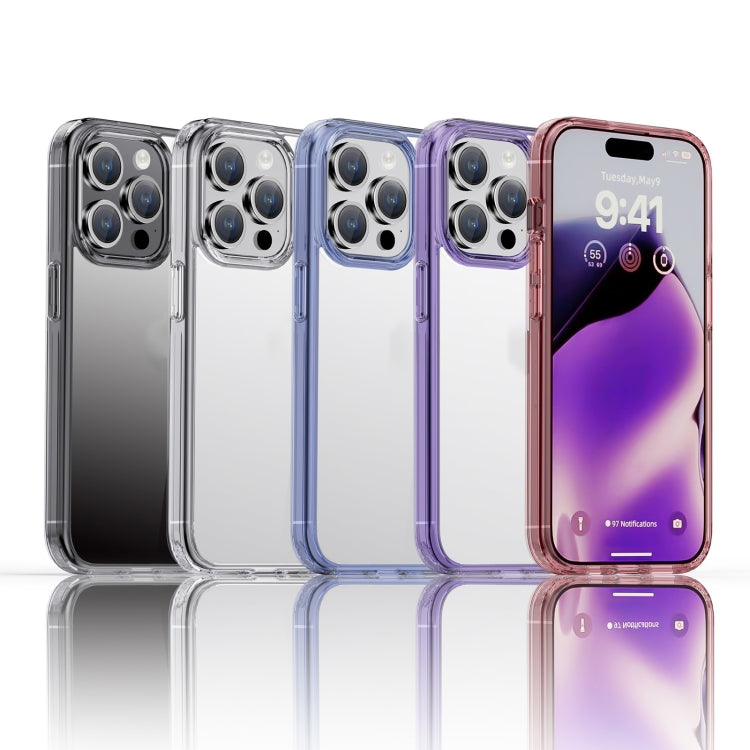For iPhone 15 Pro Max iPAKY Hanguang Series Transparent TPU+PC Phone Case(Transparent Black)