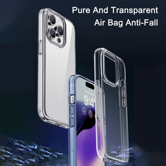 For iPhone 15 Pro Max iPAKY Hanguang Series Transparent TPU+PC Phone Case(Transparent Black)