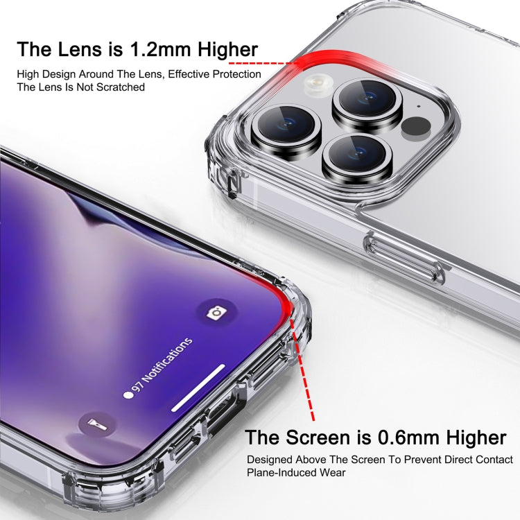 For iPhone 15 Pro Max iPAKY Crystal Clear Series Shockproof PC + TPU Protective Phone Case(Transparent)