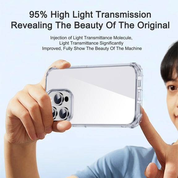 For iPhone 15 Pro Max iPAKY Crystal Clear Series Shockproof PC + TPU Protective Phone Case(Transparent)