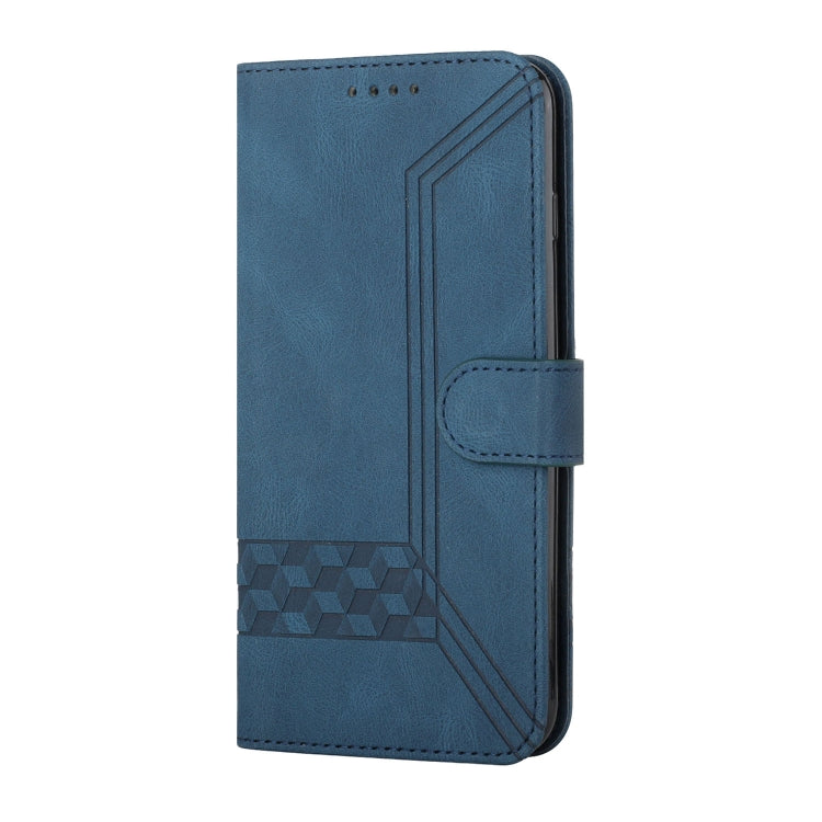 For Realme 11 Cubic Skin Feel Flip Leather Phone Case(Blue) - Realme Cases by PMC TechLife | Online Shopping South Africa | PMC TechLife | Buy Now Pay Later Mobicred