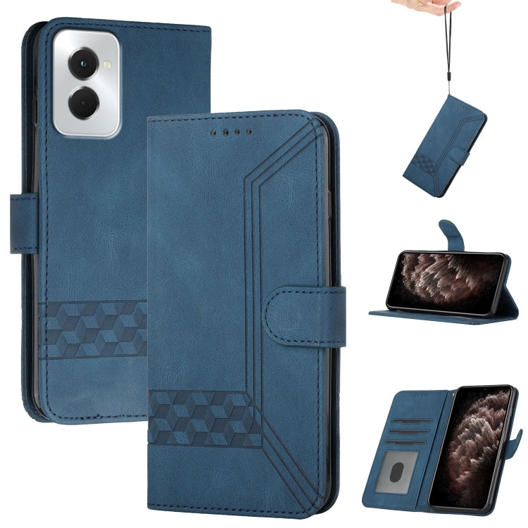 For Motorola Moto G Power 5G 2024 Cubic Skin Feel Flip Leather Phone Case(Blue) - Motorola Cases by PMC Jewellery | Online Shopping South Africa | PMC Jewellery | Buy Now Pay Later Mobicred