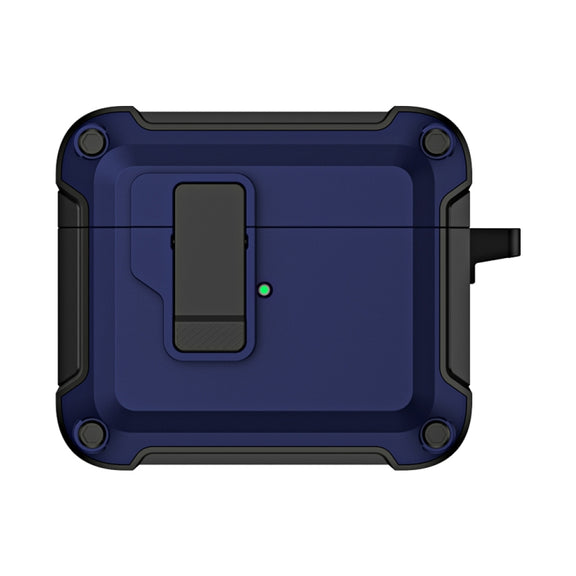 For AirPods 3 TPU + PC Wireless Bluetooth Earphone Protective Case with Switch Lock & Hook(Royal Blue)