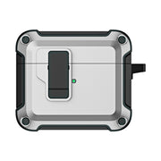 For AirPods 3 TPU + PC Wireless Bluetooth Earphone Protective Case with Switch Lock & Hook(Grey)