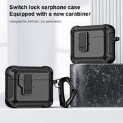 For AirPods 3 TPU + PC Wireless Bluetooth Earphone Protective Case with Switch Lock & Hook(Royal Blue)