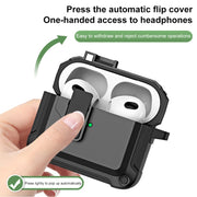 For AirPods 3 TPU + PC Wireless Bluetooth Earphone Protective Case with Switch Lock & Hook(Royal Blue)