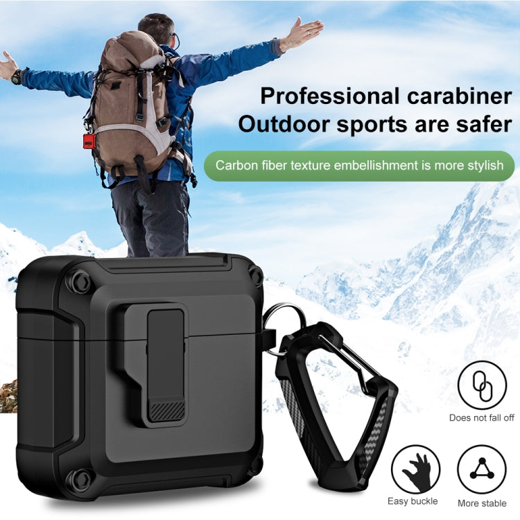 For AirPods 3 TPU + PC Wireless Bluetooth Earphone Protective Case with Switch Lock & Hook(Royal Blue)