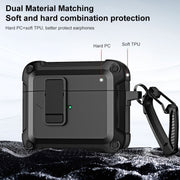 For AirPods 3 TPU + PC Wireless Bluetooth Earphone Protective Case with Switch Lock & Hook(Royal Blue)